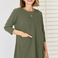 Pocketed Round Neck Half Sleeve Blouse