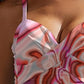 Printed Sweetheart Neck Spaghetti Strap One-Piece Swimwear