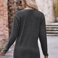 Mandy Buttoned Notched Neck Long Sleeve Top