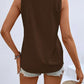 Full Size Decorative Button V-Neck Tank