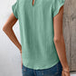 Ivy Lane Ruched Round Neck Cap Sleeve Blouse