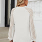 Round Neck Lace Long Sleeve Top