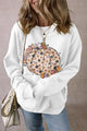 Pumpkin Graphic Long Sleeve Sweatshirt White