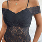 Perfee Lace Cold-Shoulder Bodysuit