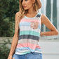 Striped Sequin Pocket Tank Top