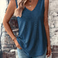 Eyelet V-Neck Wide Strap Tank