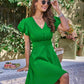 Flutter Sleeve V-Neck Dress