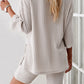 Ribbed Round Neck Top and Shorts Set