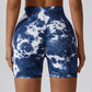 Tie Dye Wide Waistband Slim Fit Sports Shorts