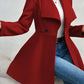 Collared Neck Button Up Long Sleeve Coat