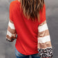 Letter Graphic V-Neck Long Sleeve Top