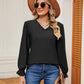 V-Neck Flounce Sleeve Blouse