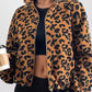 Leopard Zip Up Long Sleeve Jacket