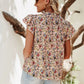 Floral Notched Cap Sleeve Blouse