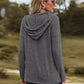 Dropped Shoulder Hooded Blouse