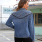 Studded Fringe Button Down Denim Jacket