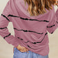 Drawstring Striped Dropped Shoulder Hoodie