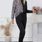 Leopard Round Neck Top and Drawstring Pants Lounge Set