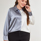 Plus Size Two-Tone Long Sleeve Shirt