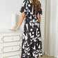 Printed Surplice Balloon Sleeve Dress