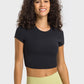 Round Neck Short Sleeve Cropped Sports T-Shirt