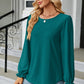 Round Neck Flounce Sleeve T-Shirt