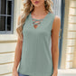 Eyelet Crisscross V-Neck Tank