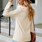 Notched Neck Long Sleeve Buttoned Blouse