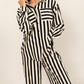 HYFVE Striped Button Up Shirt and Pants Set