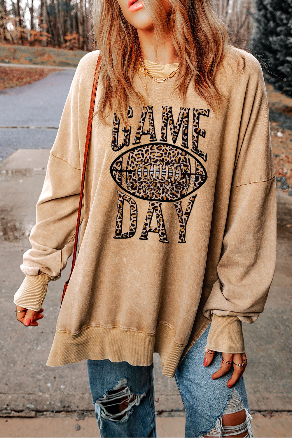 GAME DAY Graphic Sweatshirt Khaki