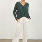 HYFVE Draped Drop Shoulder Long Sleeve Top