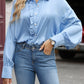 Ruffled Button Up Long Sleeve Shirt