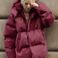 Pocketed Zip Up Hooded Puffer Jacket