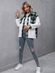 Ivy Lane Plaid Collared Neck Button Down Jacket Green