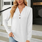 V-Neck Long Sleeve Blouse