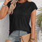 Round Neck Cap Sleeve Blouse