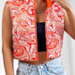 Printed Zip Up Vest