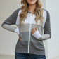 Zip-Up Raglan Sleeve Openwork Hooded Cardigan