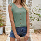 Full Size Decorative Button Eyelet Tied Tank