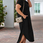 Plus Size V-Neck Short Sleeve Maxi Dress