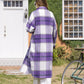 MeiMei Plaid Button Up Dropped Shoulder Coat