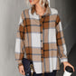 Plaid Collared Neck Longline Shirt