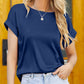 Boat Neck Short Sleeve Blouse