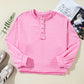 Half Button Long Sleeve Sweatshirt