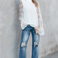 Mock Neck Flounce Sleeve Blouse