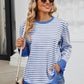 Striped Round Neck Long Sleeve Sweatshirt